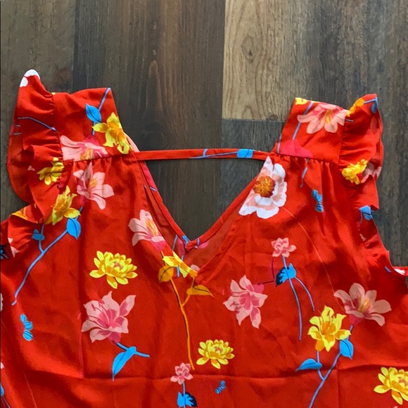 flowery orange tank - Picture 2 of 2